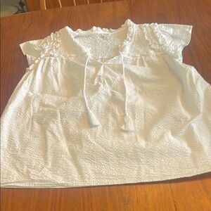 White Womans Summer Top with Tassels